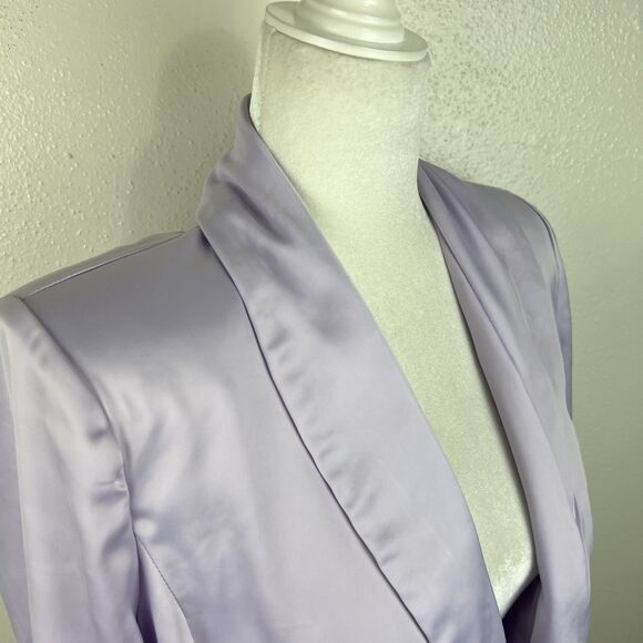 Naked Wardrobe Blazer Jacket Women Extra Small Lavender Satin Open Front Career - Picture 11 of 14